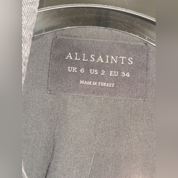 NWOT ALL SAINTS BALFERN DENIM BIKER JACKET IN WASHED GRAY - Picture 8 of 12